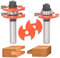 Akylin Adjustable Tongue and Groove Router Bit Set 1/2 Shank, 1-3/4 Cut Dia, with 2pcs Repacement Slot Cutter Blade, T Shape Wood Milling Cutter, for Woodworking Cabinet Doors