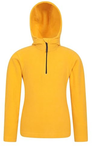Mountain Warehouse Camber Kids Microfleece Hoodie - Breathable, Lightweight, Anti-Pill & Quick Dry Pullover for Boys & Girls - For Spring Summer & Walking Yellow 7-8y