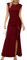 Missufe Vestido de fiesta maxi para mujer, vestido de noche, mangas de volantes, corte de sirena, bodycon para boda, vestido festivo, borgoña, L