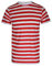 WickedFun® Boys Girls Red White Striped Stripe T-Shirt Crew Neck Short Sleeve Top (11-12 Years)