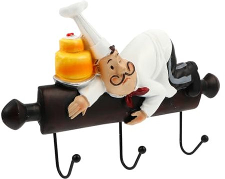 1pieza Ganchos Adhesivos De Pared Diseño Chef Cartoon Colgador Decorativo Sin Taladrar Para Cocina Y Hogar Ganchos Prácticos Y Coloridos Para Colgar Utensilios Y Decoraciones