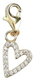 Depesche 11785-083 Charms Express yourself - Anhänger für Halsketten und Armband, Herz, vergoldet, als kleines Geschenk