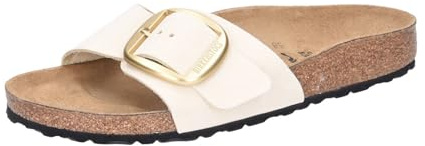 Birkenstock Damen Madrid Big Buckle Pantoletten, beige, 41 EU Étroit