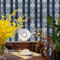 BaierSai 9.5X0.53m Luxury Gold Damask Stripes Matt 6 Colors Waterproof Embossed Textured PVC Wallpaper Roll for Bedroom Livingroom 1.73' W x 31.2' L=5.035㎡ (54sq.ft) (Navy Blue)