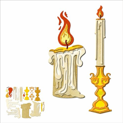 XMZZMX Patchwork-Stanzschablonen für Kerzenleuchter, Metall, für Kartenherstellung, Papierpräge-Stanzschablonen-Set, Vorlagen, Aufbewahrungstaschen, Zubehör, Fotorahmen, Album, DIY, Scrapbooking,