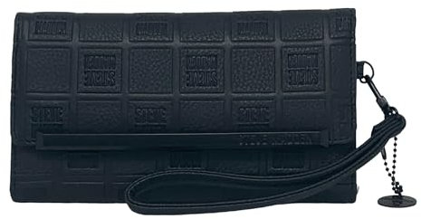 Steve Madden Damen Trifold Wallet, Schwarzer Logo-Stempel, Einheitsgröße, Logobar Trifold Wallet Wristlet