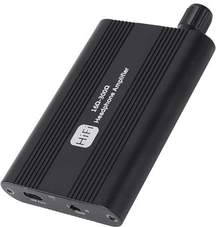 Amplificateur de Casque HiFi, Contrôle des Basses de Volume Portable, Amplificateur D'écouteur Rechargeable de 3,5 Mm pour Téléphone MP3 MP4, Coque Légère en Alliage D'aluminium,