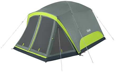 Coleman Skydome Camping Tent with Screened Porch & 5-Minute Setup, Weatherproof 4/6/8 Person Tent with Rainfly & Carry Bag, Made of PFAS-Free Materials