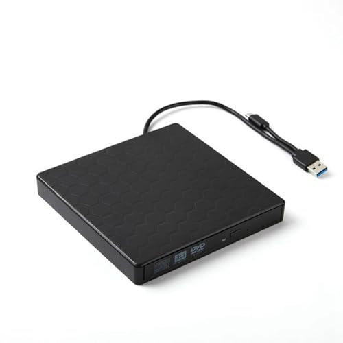 NONDK Lecteur DVD Externe USB 3.0 Lecteur +/-RW Portable pour Graveur de CD ROM Compatible avec pour Ordinateur Portable PC de Bureau