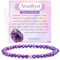 Amethyst - Calmness - Edelstein Perlen Armband für Frauen, 4mm Kristall Silber 925 Naturstein Schmuck Elastisch Armbänder Damen, Chakra Spirituelle Charms Armbänder Geschenke