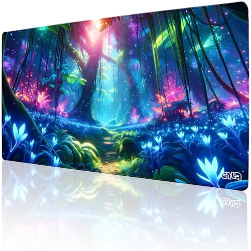 Tilt Grand Tapis de Souris Gamer XXL 100x50 cm | Tapis de Bureau Gaming Anti-Dérapant | Mouse Pad Imperméable pour PC et Accessoires Gaming | Tapis de Clavier (Cosmic Forest)