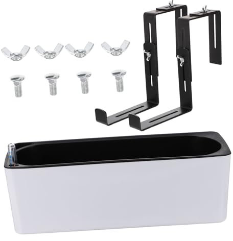 Gogogmee 1 Jeu Pot de Fleur Jardiniere Plastique Pot Fleur Plastique vases à Fleurs Pot-de-Plante-rectangulaire Pots pour Plantes décor arrosoir Automatique jardinière rectangulaire Blanche