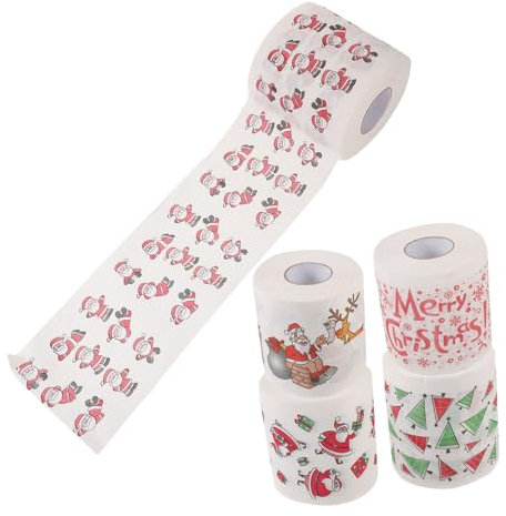 PLAFOPE Weihnachts Servietten Satz 5 Rollen Einwegpapier Saugfähig Mit Kreativen Festtagsmotiven Weihnachtsdeko Partyzubehör