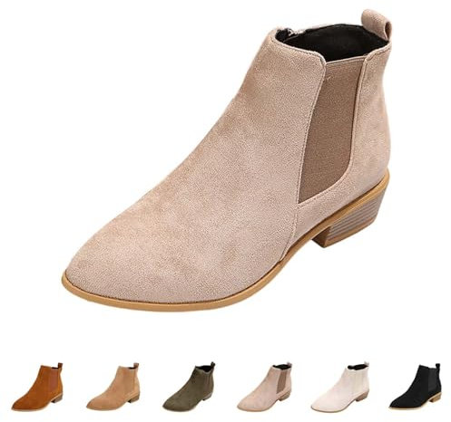 riou Stivali da Donna Casuale Stivaletti Tacco Medio Stivaletto Invernali Stivaletti Neve Tacco Stivali Donna Gambale Curvy Pianta Larga Comoda Chiusura Fodera Calda Suola Interna