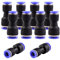 ANGEEK Lot de 10 raccords pneumatiques de 10 mm à 8 mm - Raccord rapide Push In pour le raccordement à l'air et à l'eau