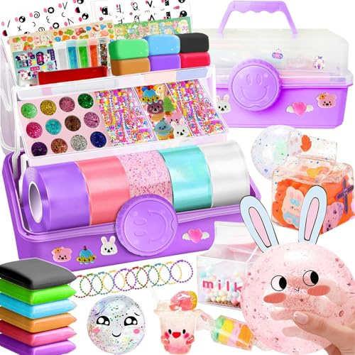 Nano Tape Bubble Kit with Box, DIY Nano Tape Bubble Craft Kit,Nano Tape Kit for Making Bubbles,Nano Tape Water Ball Maker Clay Kit, Cute Stickers for Girl Boy Purple