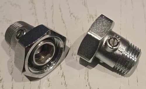TC Radiator Lockshield Valve Tail Union 1/2 x 3/4 with Isolating Valve Pair