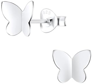 Monkimau Mädchen Ohrringe Schmetterling | Ohrstecker aus 925 Sterling Silber | Kinderohrringe hypoallergen