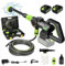 Nettoyeur Haute Pression sans Fil, 200 Bar Nettoyeur Haute Pression sur Batterie, Portable Pistolet Haute Pression sans Fil, Buse 6 en 1 pour Le Nettoyage VéLos, FenêTres, Planchers (2 Batteries-)