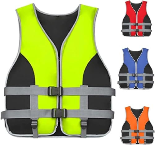 ENAZKLADB Schwimmweste Erwachsene, Verstellbar Rettungsweste für SUP, Kajak & Wassersport, Sicherheits-Schrittgurt & Reflektierende Streifen, Unisex Schwimmhilfe
