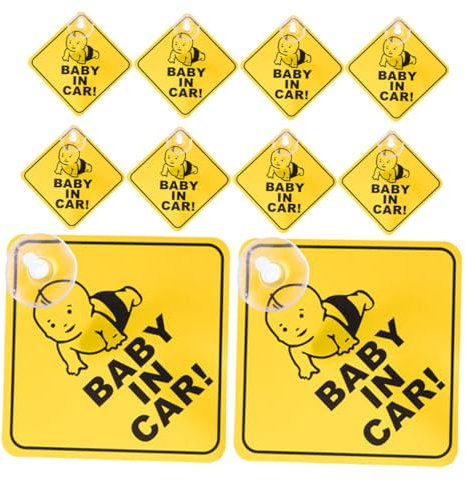 Ciieeo 10 Pezzi Adesivi per Auto con Ventosa da Sicurezza Famiglia Etichette Impermeabili per Finestrini e Sedili Immagini Carine Facile Installazione