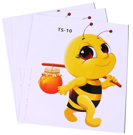 3d-autoaufkleber mit Stück-pack 3 Niedlichen Bienenmotiven für Karosserie | Pvc, Gelb, Wasserfest, für Stoßstange und Fenster, Drei Stück