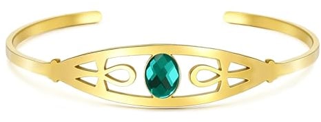 VASSAGO Ägyptisches Auge des Horus Ankh Kreuz offene Manschette Armreif Armbänder antikes Auge des Ra Schlüssel des Lebens Schutzamulett Schmuck religiös für Damen und Herren