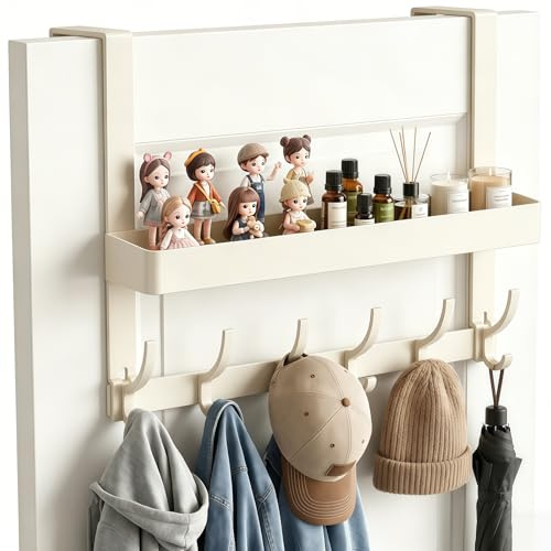Tel Charme * Over Door Hooks 2 Tier, Heavy Duty Over The Door Hook Hanger – Coat Hooks for Door, Door Hooks for Coats Hats Towels – Over Door Hanger Organiser for Bathroom Bedroom
