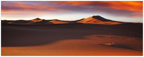 Wallario Küchenrückwand selbstklebend 115 x 50 cm, Motiv: Sahara Wüste II - Sanddünen im Sonnenuntergang | Spritzschutz abwischbar & pflegeleicht
