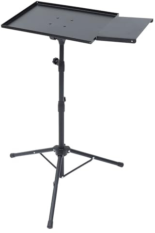 Hoement Verstellbares Laptop Stativ aus Metall für Dj Racks und Tabletten Schwarz Multifunktional mit Frei Neigbarer Höhe für Reden und Präsentationen