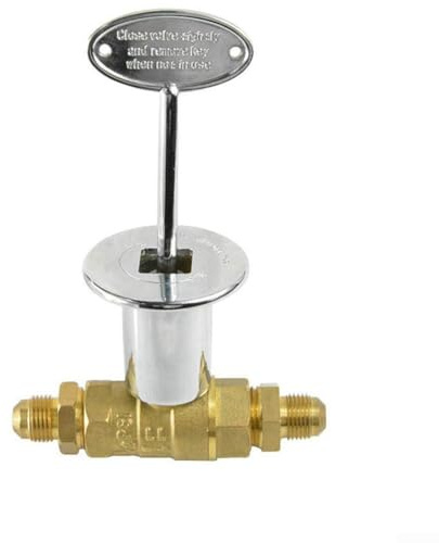 Durashmall Gas Fire Control Valve with Lock 1/2 Inch High Pressure Brass Key Sleeve for Natural Gas Fireplace Fire Fire Bowl and Fire Table DIY Project