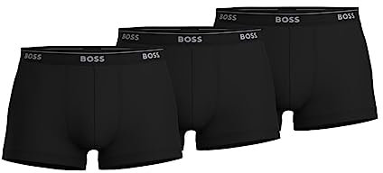BOSS 3-Pack Stretch Cotton Regular Fit Trunks Bañadores Ajustados para Hombre, Negro, S (Pack de 3)