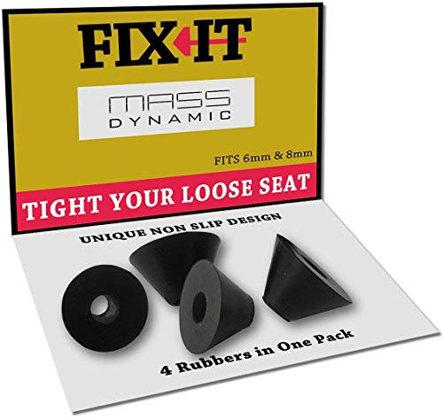 Fix It Non Slip 4X Rubbers to Secure Loose Toilet Seats Hinge Fittings for Resin, Plastic, Chrome and Brass Hinges on Wooden, Oak & Novelty Seats