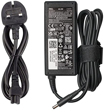 Dell 19.5V 3.34A 65W Slim Black Power Adapter with 4.5mm x 3.0mm Pin Size Charger Compatible with Part Numbers 450-AECO 43NY4 MGJN9 G6J41 UK