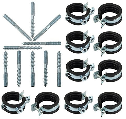 Rohrschellen Set 32-35 mm 1 mit Stockschrauben M8 x 80 TX 25 10 Stück