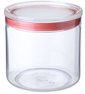 Tatay Bote de Cocina, 1L de Capacidad, Hermético, Libre de BPA, Apto Lavavajillas, Transparente - Rojo. Medidas 12.5 x 12.5 x 12.5 cm