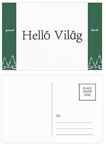 Hello World ungarisches Glückspostkarten-Set, 20 Stück