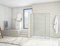 AICA paroi de douche 150x200cm+40x200cm paroi de douche à l'italienne avec un retour de 40cm et une barre de fixation extensible