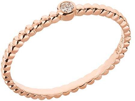 Ardeo Aurum Damenring aus 375 Gold Roségold mit 0,03 ct Diamant Brillant in Zargenfassung Solitär-Kugeln-Ring Verlobungsring Gr. 54