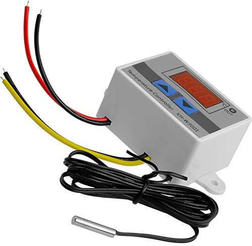 AZDelivery XH-W3001 Controlador Digital Temperatura LED, Mini Interruptor Termostato a Prueba de Agua, Pantalla Temperatura Ajustable, Sonda Temperatura NTC DC 12V 120W 10A con E-Book Incluido