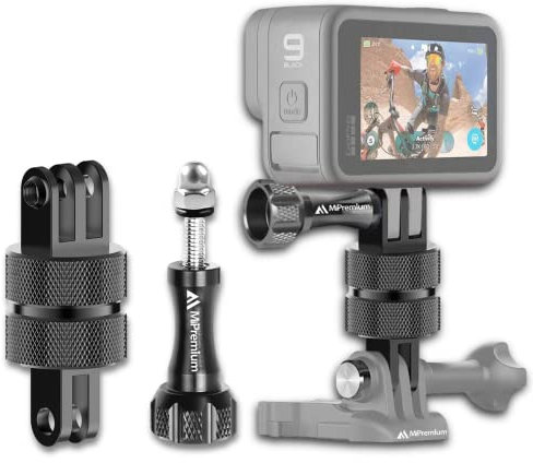 MiPremium Tripod Adapter Mount Kit for GoPro Hero 12 11 10 9 8 7 6 5 4 3 Black Silver Session & Other Action Cameras. 1/4 inch Aluminium Mounting Accessories with 360 Degree Swivel & Pivot Connector