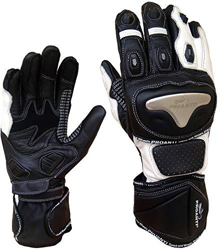 PROANTI Motorradhandschuhe Race Pro Motorrad Leder Handschuhe - Größe L