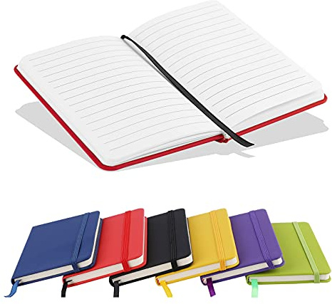 A6 Notizbuch, Taschenbuch, kleine Notizbücher, Hardcover, Notizbücher, A6, Notizblock, Tagebuch, 160 Seiten (80 Blatt), rot
