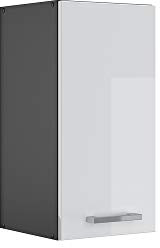 Vicco Hängeschrank R-Line, hängender Küchenschrank, Weiß Hochglanz/Anthrazit, 30 cm