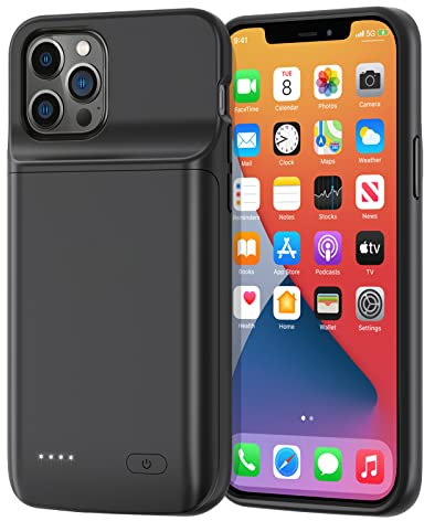 NEWDERY 4800 mAh Funda Batería Portátil para iPhone 12 Pro y iPhone 12, Carcasa Protectora, Carcasa Recargable de Carga Extendida (6.1 Pulgadas)