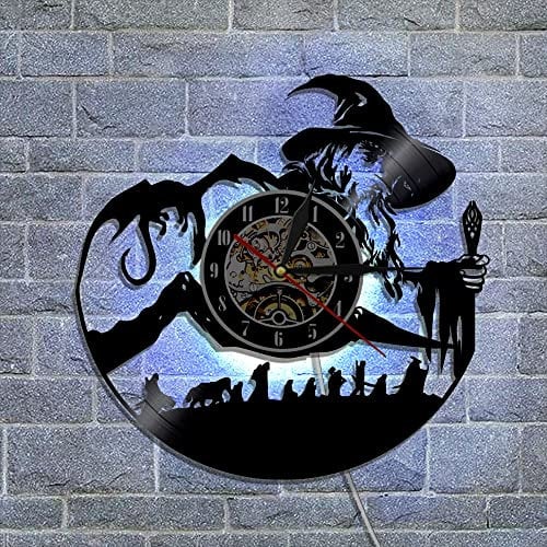 Smotly Herr der Ringe Wanduhr aus Vinyl Mit LED-Nachtlichtfunktion - Geschenk für Liebhaber
