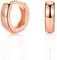 Small Rose Gold Hoop Earrings, 925 Sterling Silver Post Lightweight Sleeper Hoops Earring for Women Girls Gifts Diameter 10mm Thickness 3mm