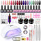 COSCELIA 20 Farben UV Nagellack Set mit UV Lamp Gel Nägel Selber Set mit Elektrische Nagelfräser Gellack Base Coat Top Coat Nagelset Gelnägel Starterset Maniküre Set Komplett