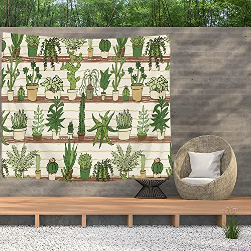 Ulticool – Pflanzen in Blumentöpfen Kaktus Natur - Wandteppich Poster - 200x150 cm - Gartenposter - Wandteppich groß – Dekoration Zubehörteil für Garten und Wohnzimmer