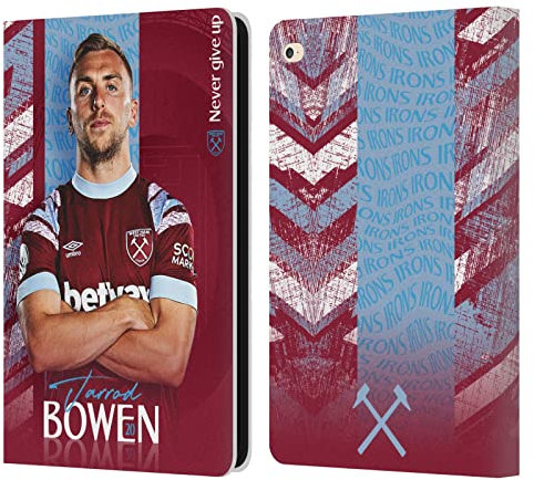 Head Case Designs Licenciado Oficialmente West Ham United FC Jarrod Bowen 2022/23 Primer Equipo Carcasa de Cuero Tipo Libro Compatible con Apple iPad Air 2 (2014)